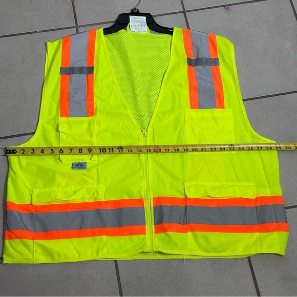 Pyramex Men Neon Yellow Safety Vest Reflective Sleeveless size 2XL - Picture 8 of 8